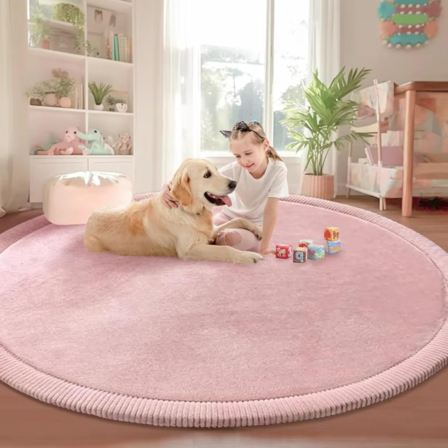 プレイマット カーペット 直径200cm*13mm ベビーマット 厚手 3cm 衝撃吸収 ラウンドラグ フロアマット 安全素材 滑り