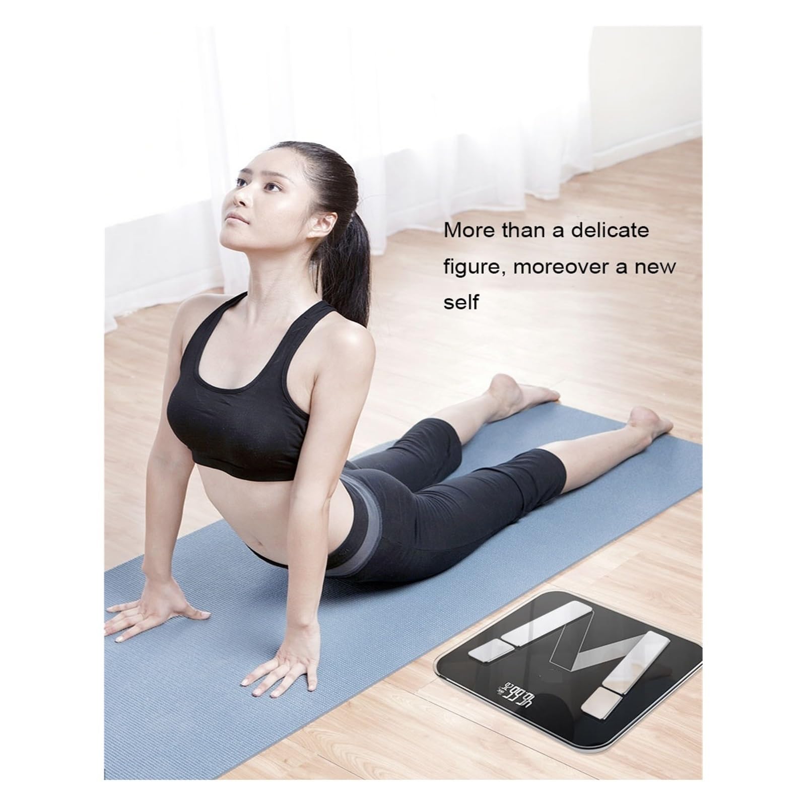 Bilancia Da Bagno Intelligente Elettronica For Grasso Corporeo Pavimento Digitale Corporale Bilanciamento Bluetooth Preciso E Facile Da Leggere(Black)