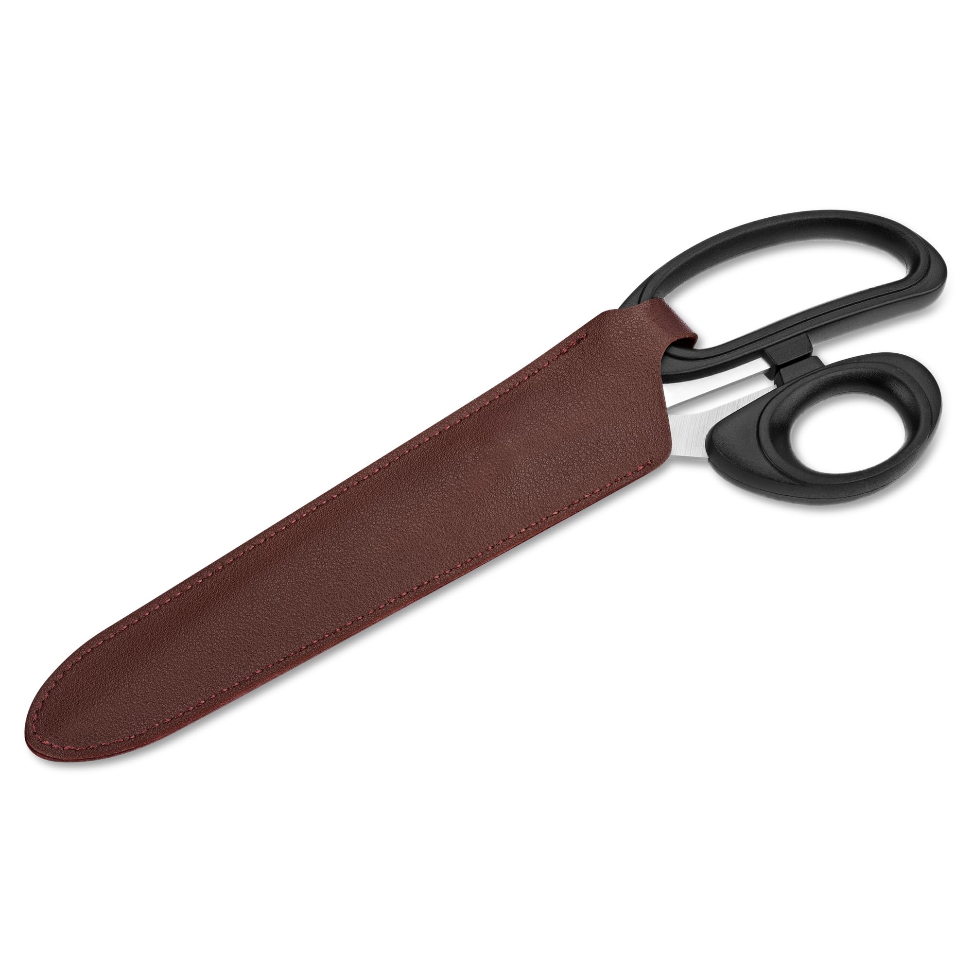 Tijeras para cola – de acero inoxidable afilado | Corte preciso para pelo grueso | Mango ergonómico & funda de cuero vegano | Accesorio profesional para el cuidado equino