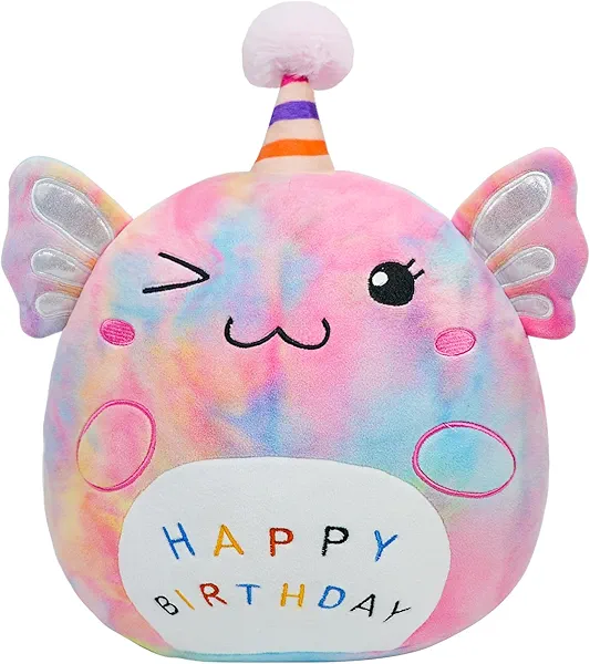 LICSOR Axolotl Plush Toy 12 Inch Cute Unicorn Axolotl Birthday Stuffed Animal Soft Axolotl Plushies Pillow Multicolour Doll Gifts for Kid Toddlers Home Room Decoration (Axolotl Plush)