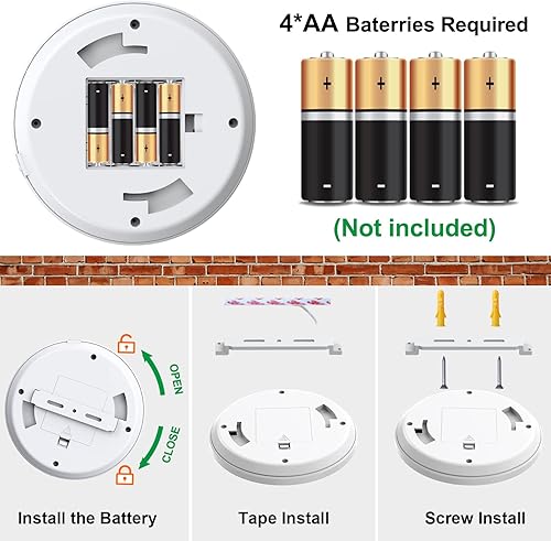Miniatura 5 de Luces LED inalámbricas con sensor de movimiento, luces LED inalámbricas para interiores, con detector de movimiento, 210 lúmenes, 6000 K, para