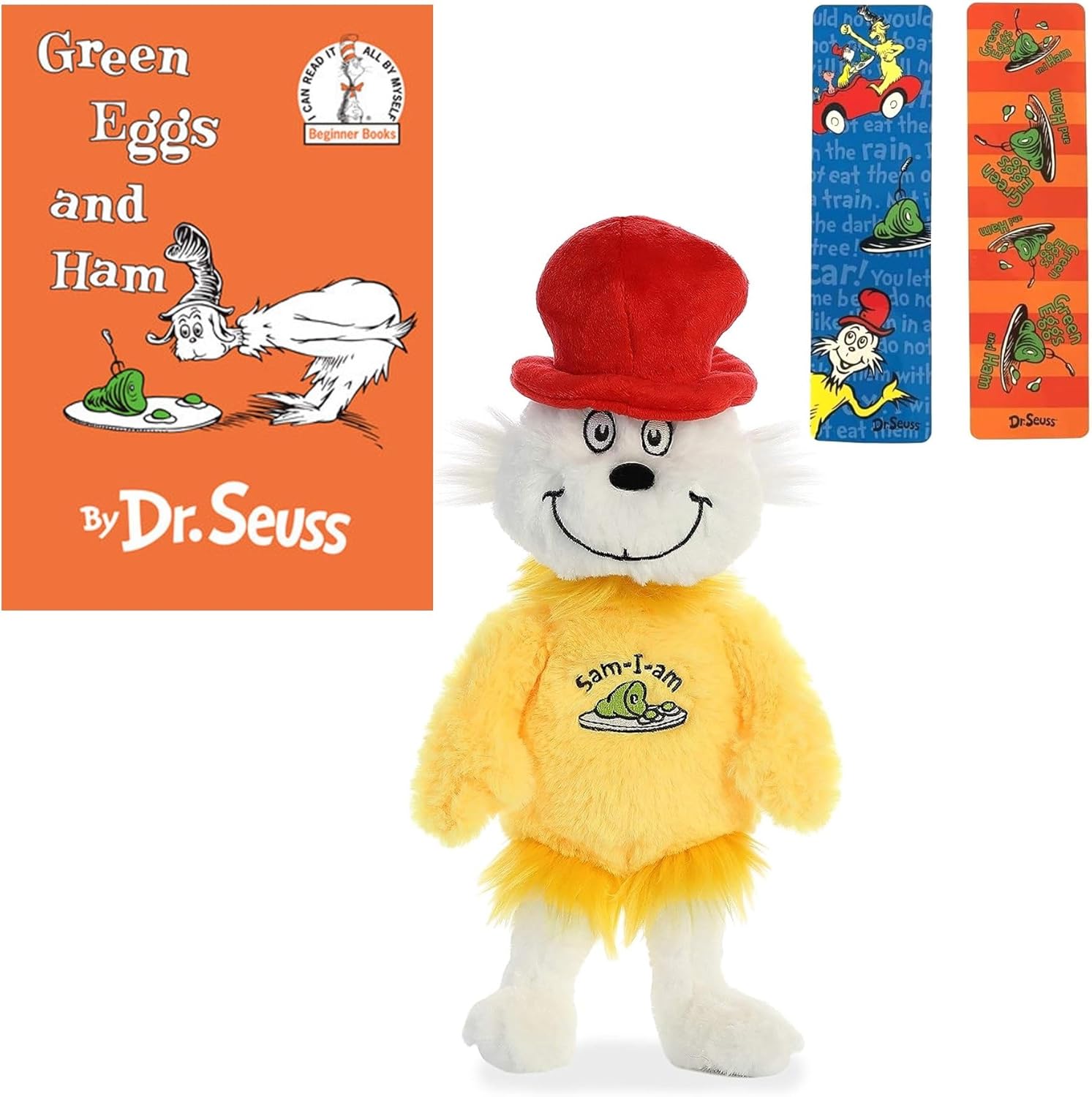 Sam I Am Stuffed Animal Plush, Green Eggs and Ham Hardcover