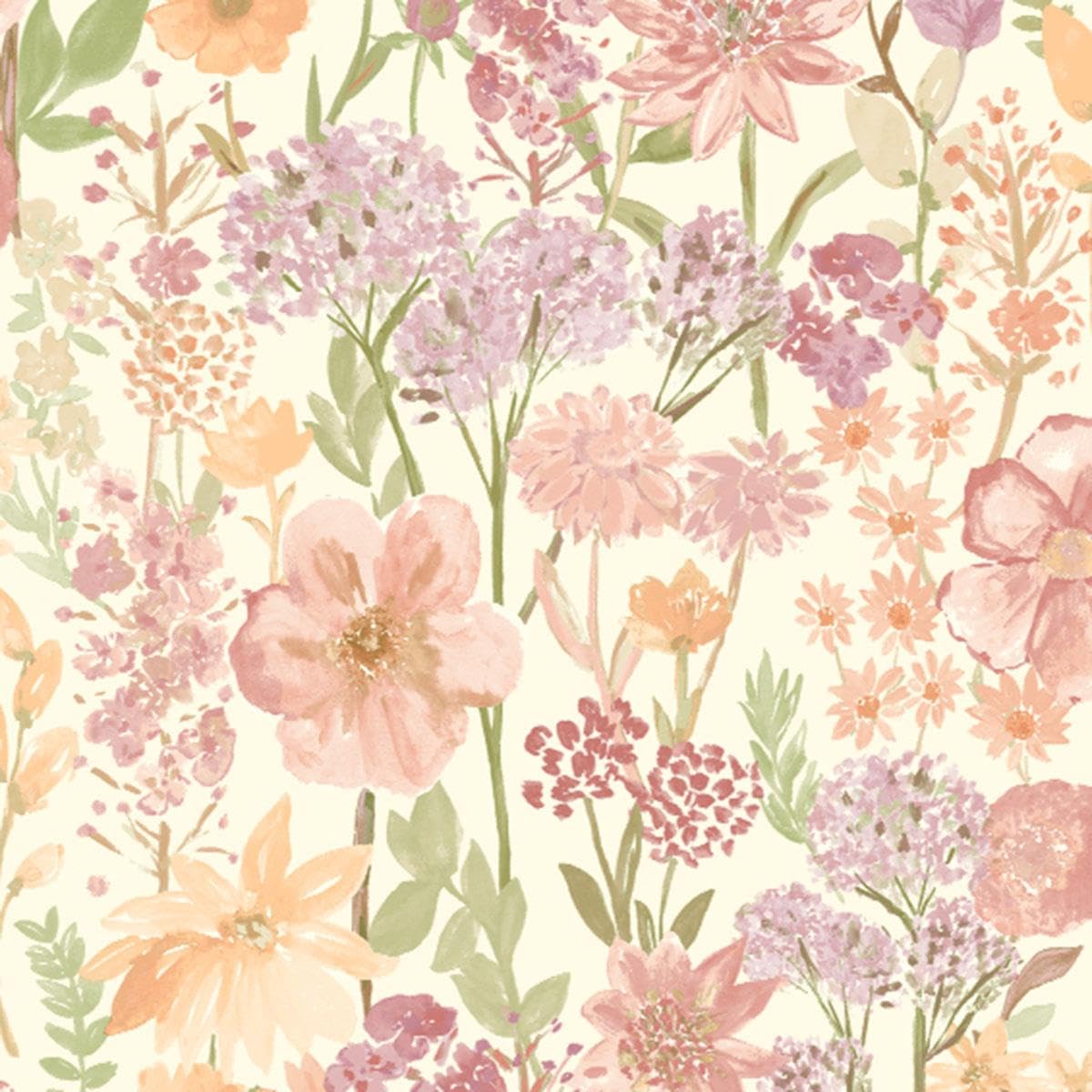 Grandeco - Spring Wild Flowers Trail Wallpaper - Cream - Paper