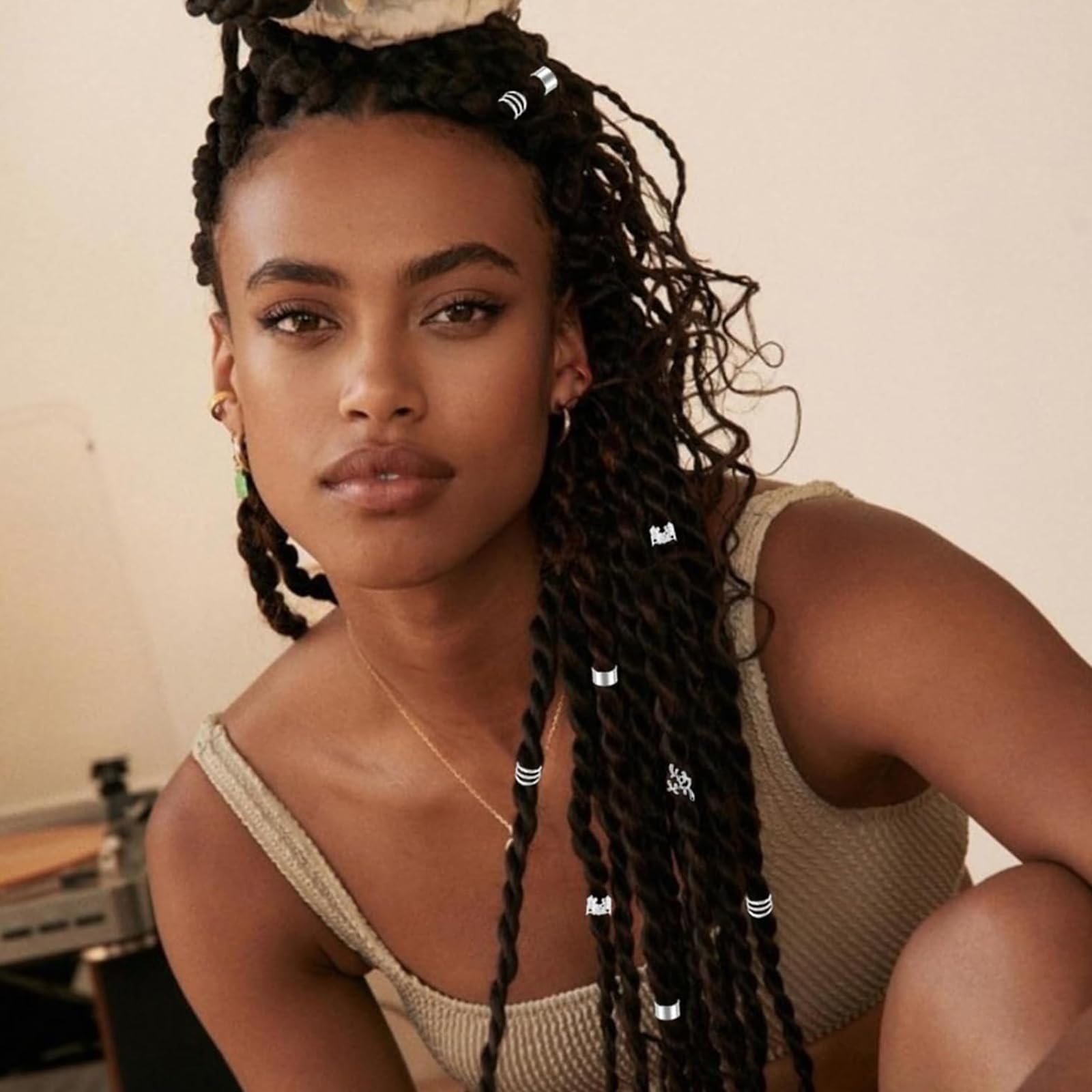 Accesorios Pelo Trenza 120 Piezas Cuentas Cabello Rastas Ajustables Mujer Hombre Decoración Fiestas