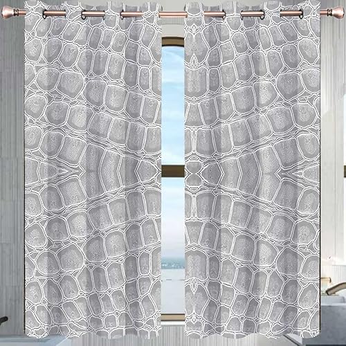 Miniatura 3 de Animal Print Collection - Cortinas opacas para habitación, 2 paneles de cortinas grises para puerta corrediza de cristal, peso pesado de 55 pulgadas