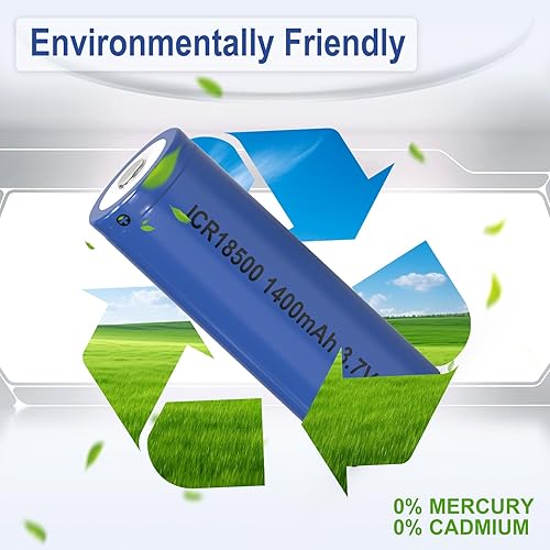 Miniatura 6 de 1400mAh 3.7V ICR 18500 Baterías recargables de iones de litio 4 unidades, batería de iones de litio de 3.7 V 18500 batería recargable para luces de