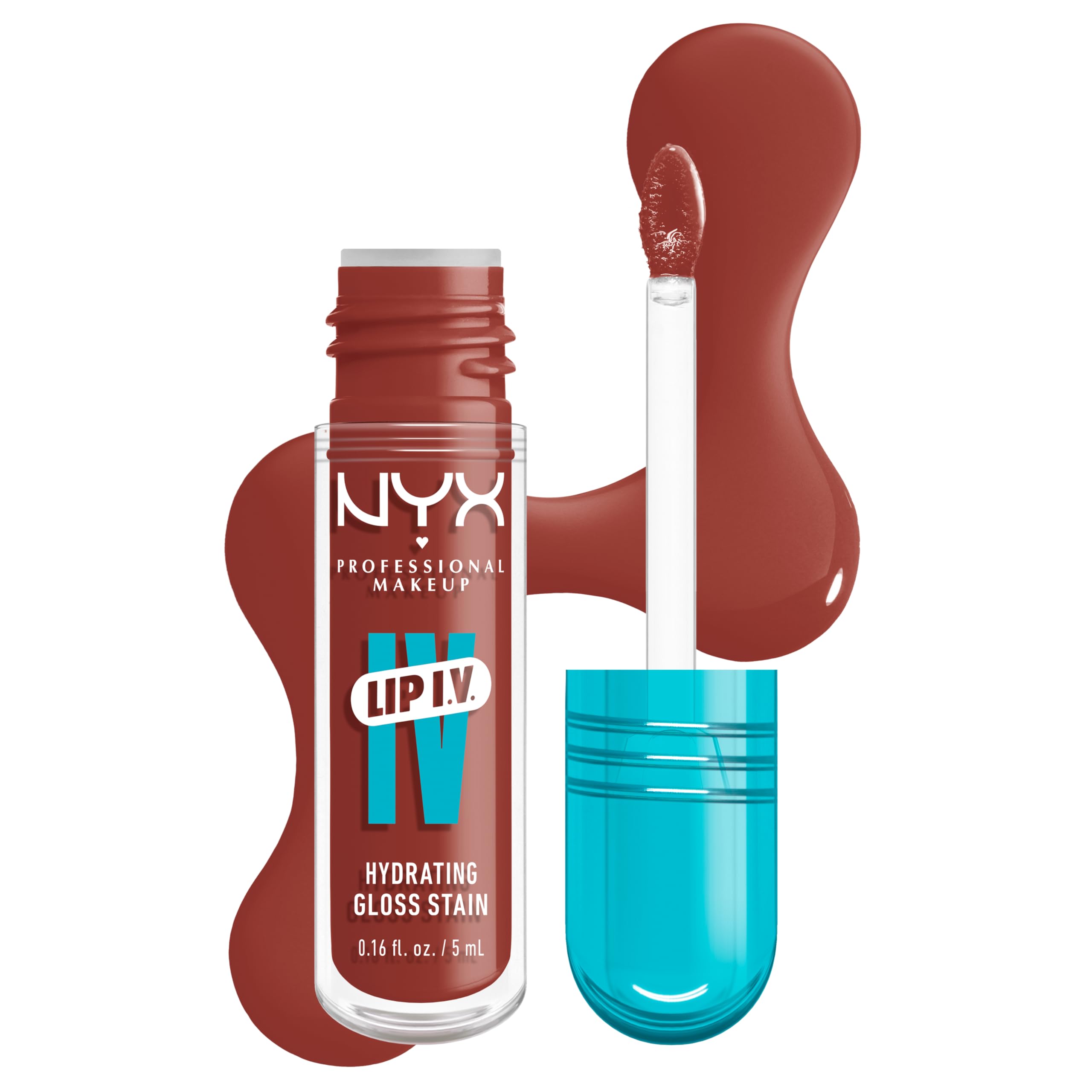 Photo 1 of NYX PROFESSIONAL MAKEUP Lip IV Hydrating Glossy Lip Stain, Long-Lasting, Tinted, Vegan Formula with 12 HR Hydration - Drippin' Nude (Nude)
