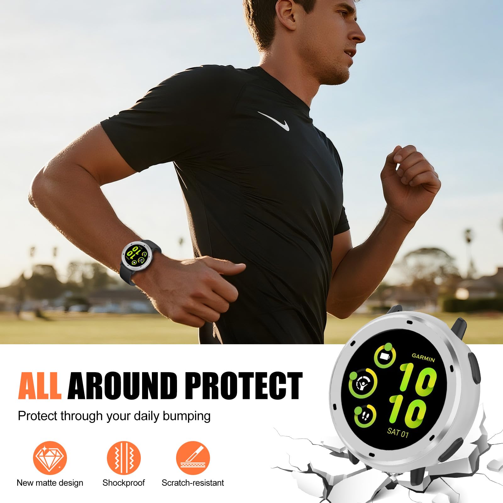 Amazon | BEARDDO 2イン1メタルケース Garmin Vivoactive 5用 TPU