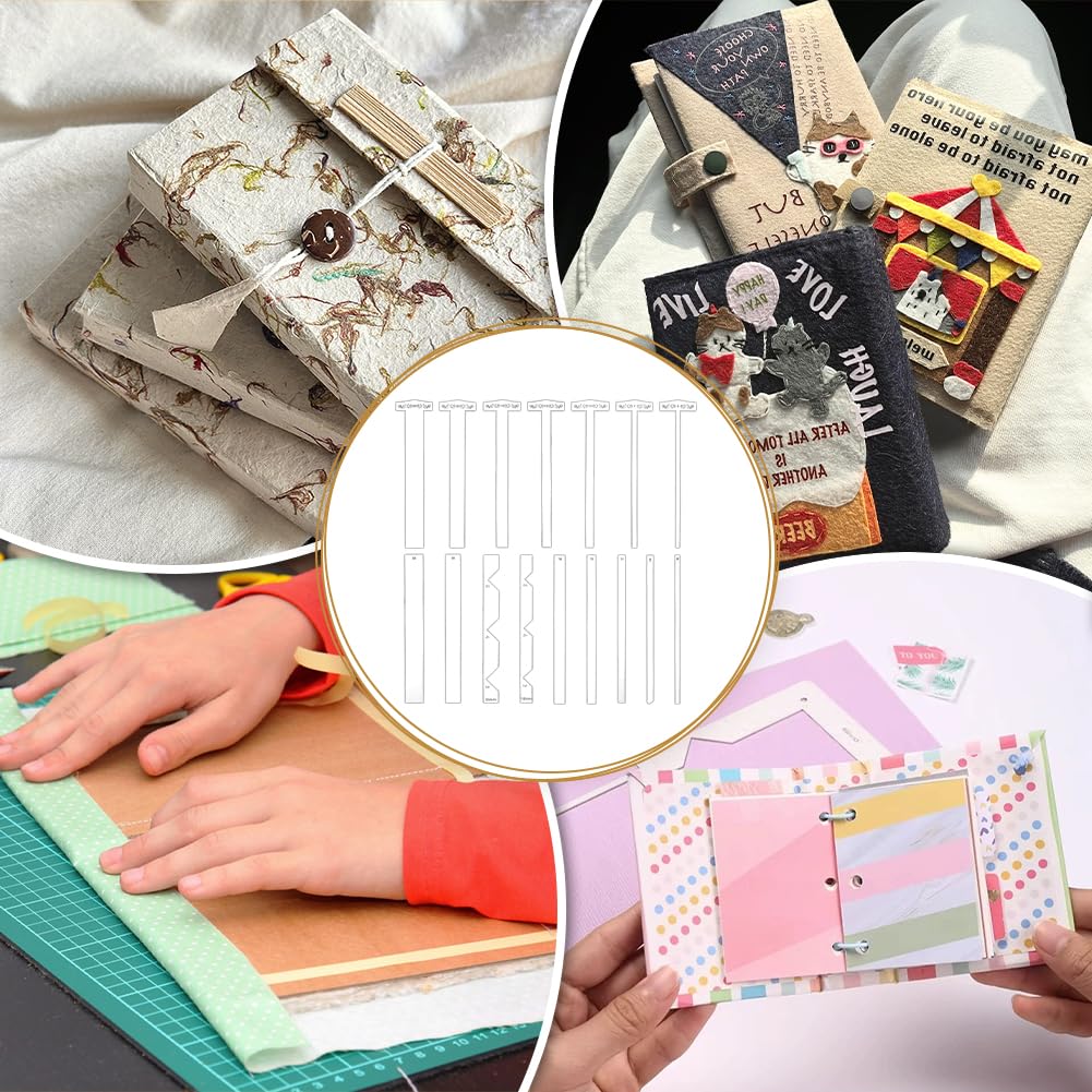 NBEADS 16 pz Guida Alla Copertina Del Libro, Righello per Rilegatura In Acrilico Strumento per Rilegatura Facile Kit per Album, Diari, Pianificatori, Creazione di Copertine di Libri
