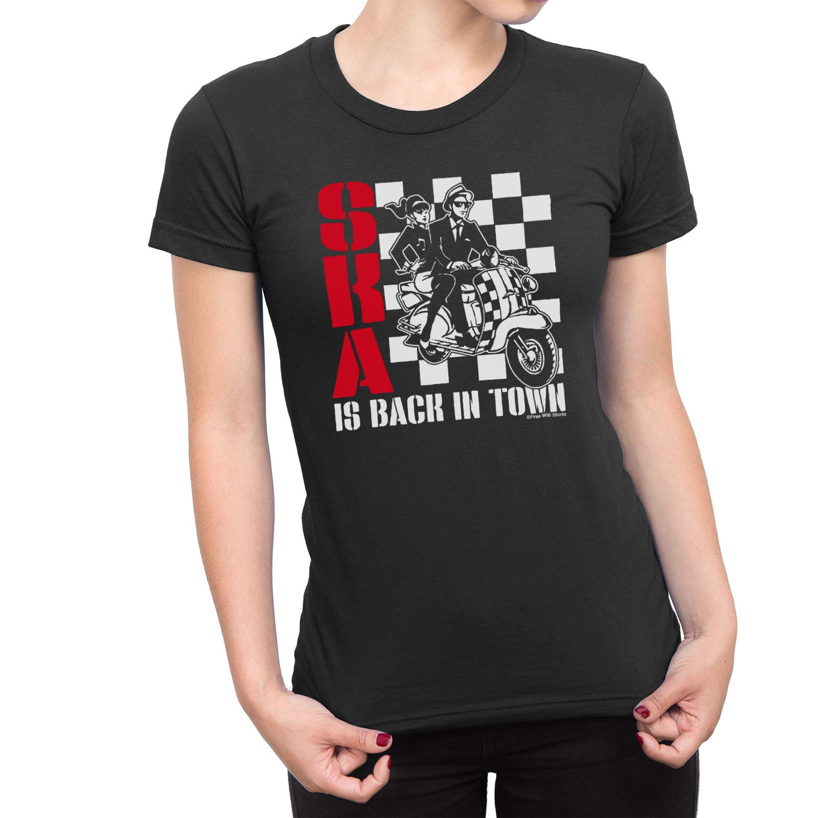 Free Will Shirts Ska is Back in Town - Womens Ska Music Organic Cotton T-Shirt