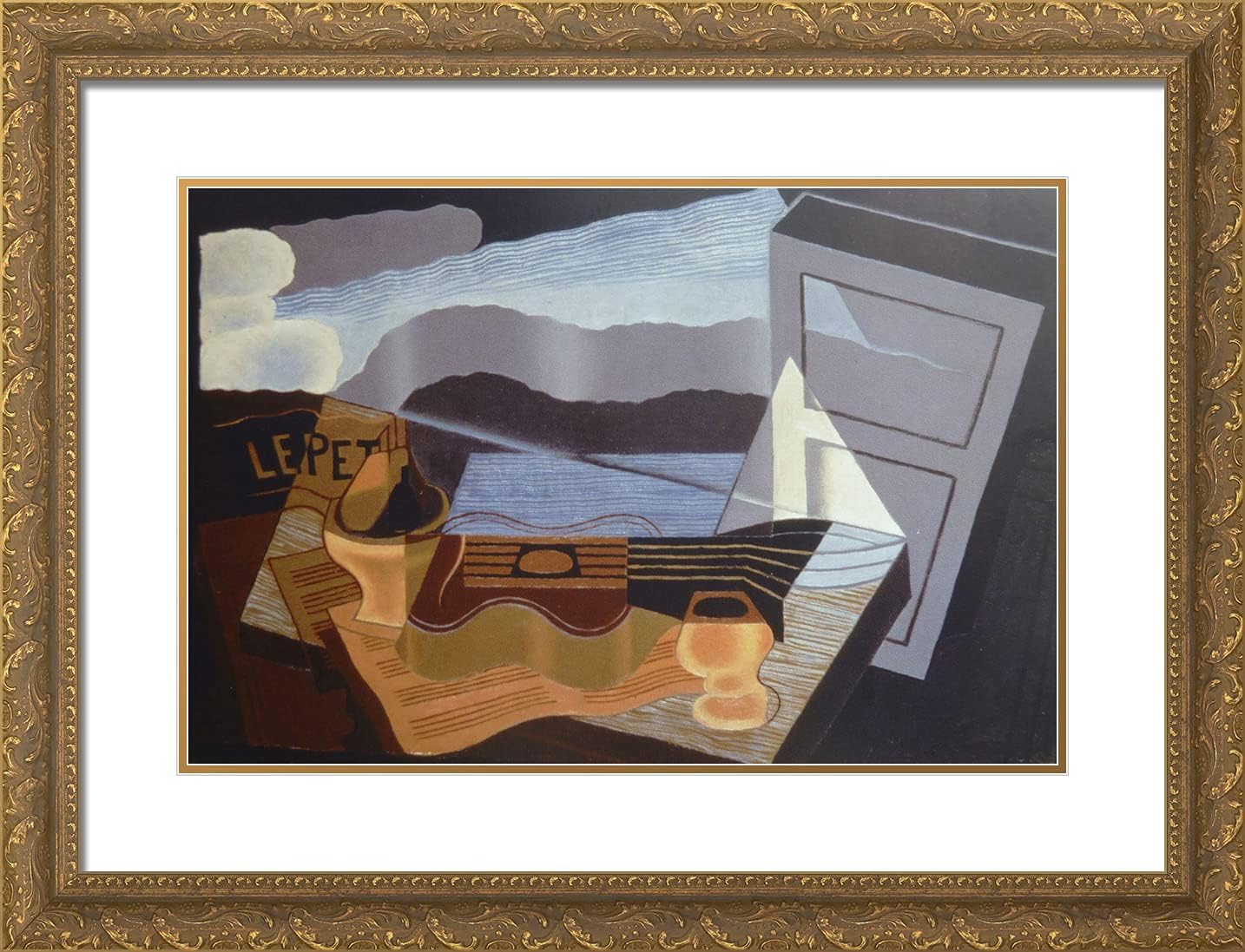 ArtDirect Gris, Juan 24x19 Gold Ornate Framed Art Print with Double Matting Titled: Violin View