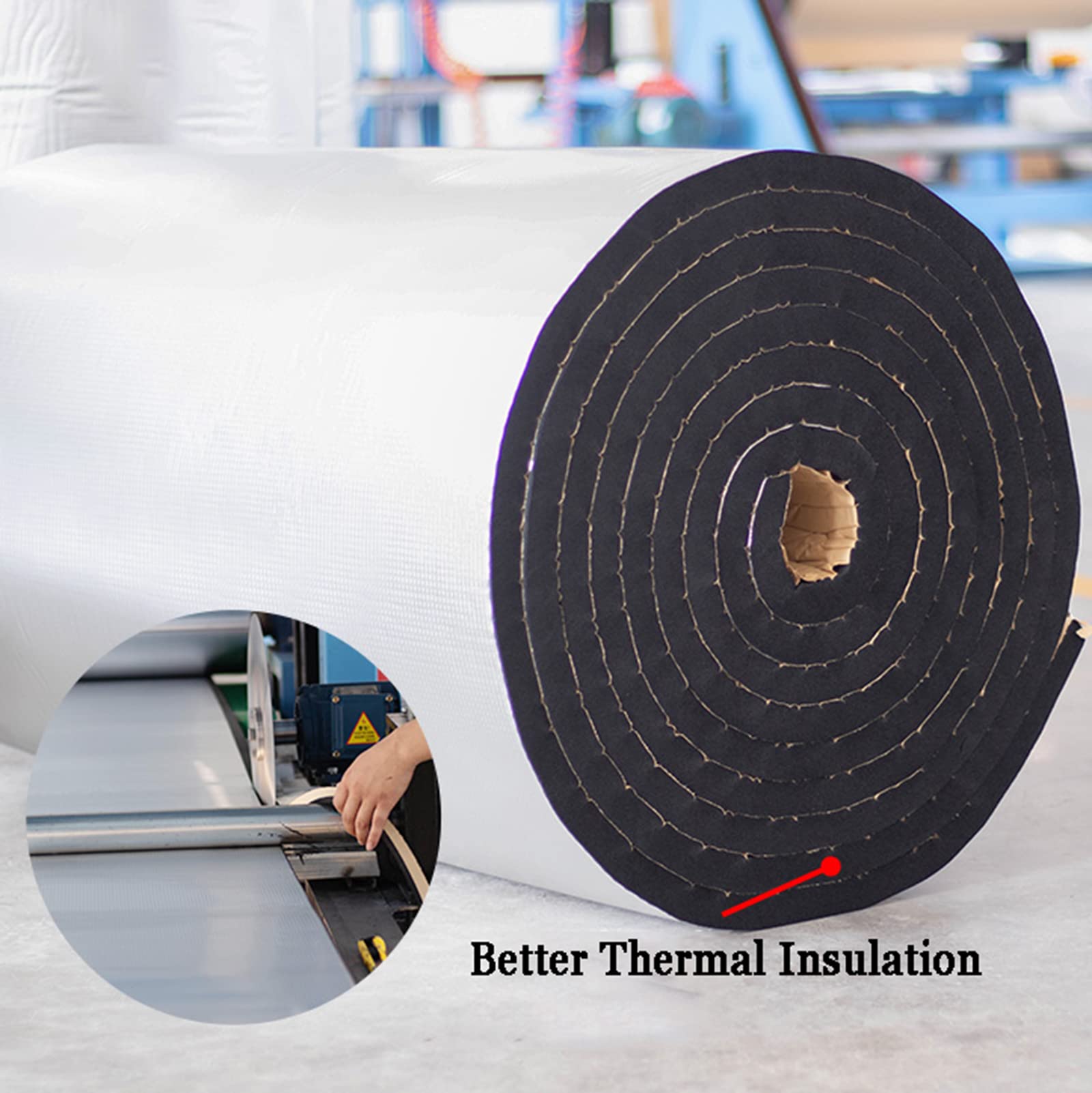 Selbstklebende Aluminiumfolie Schaum Isoliermatte für Schalldämmung(20mm(thk),1*10M (10m²))