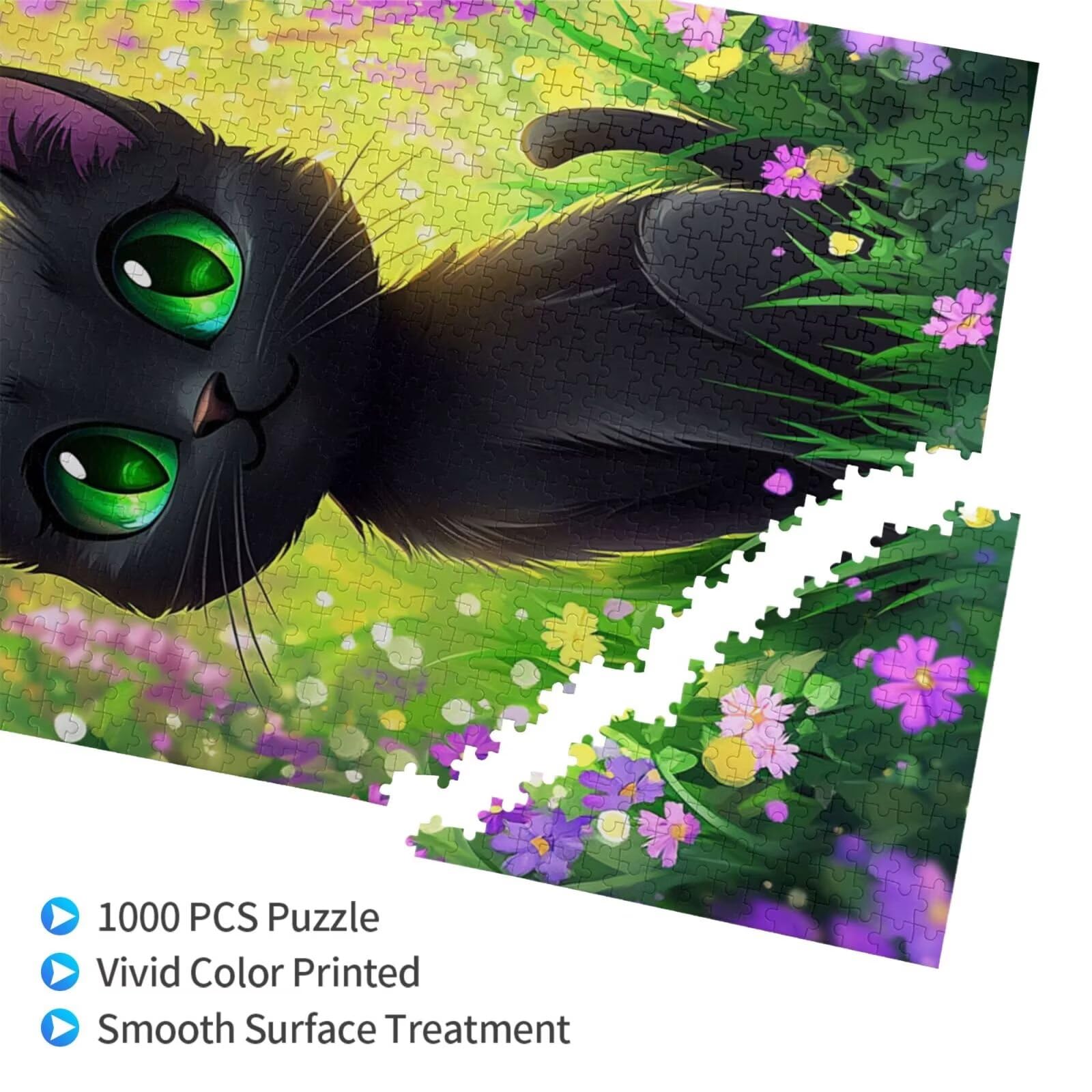 Mignon Puzzle Chat 3000 Pièces Adultes, DIY Puzzles Classiques Art avec Boîte d'emballage et Photos de Référence, Relaxation/Soulagement du Stress/Jeux Amusants, Creatif Cadeau pour Femme M-1645