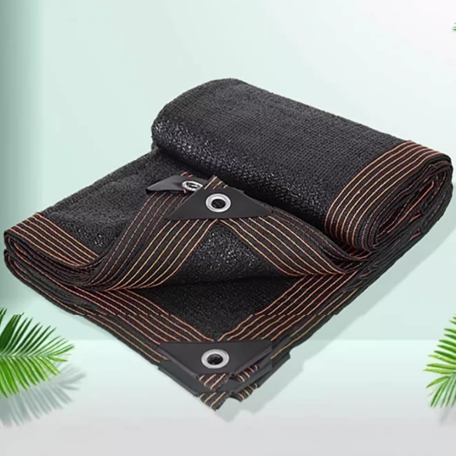 Lona de malla con protección UV al 99 % con ojales, cubierta duradera para plantas, patio, jardín, invernadero, coche, granero, caseta, color negro (2 x 1 m x 3 pies)
