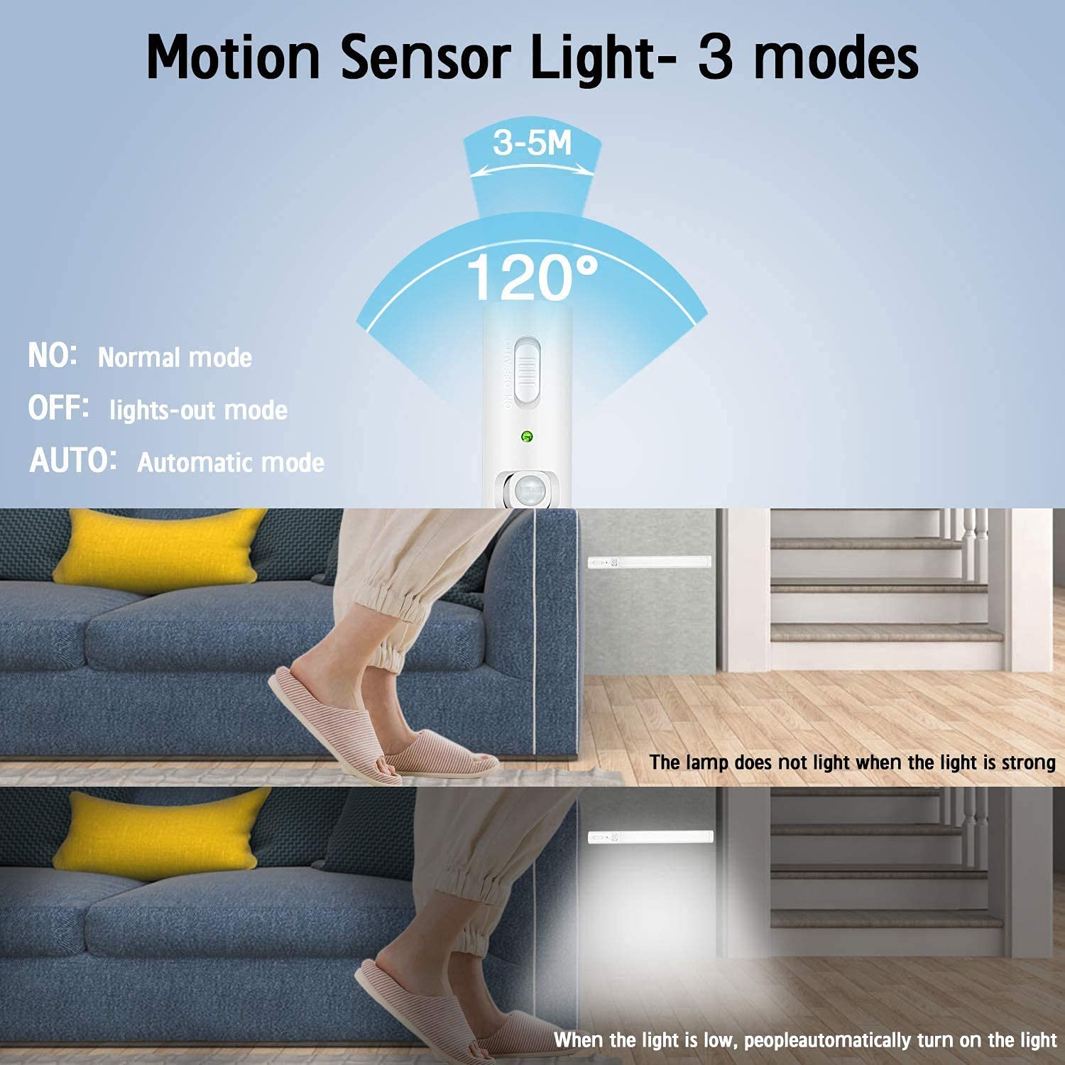 Luz armario con Sensor de Movimiento, 21 LEDs Pilas Luz Armario con Tiras Magnéticas Pegadas, Ideal para Armario Garaje Gabinete Escalera, Blanco Frío [Pack de 2] [Clase de eficiencia energética A+]