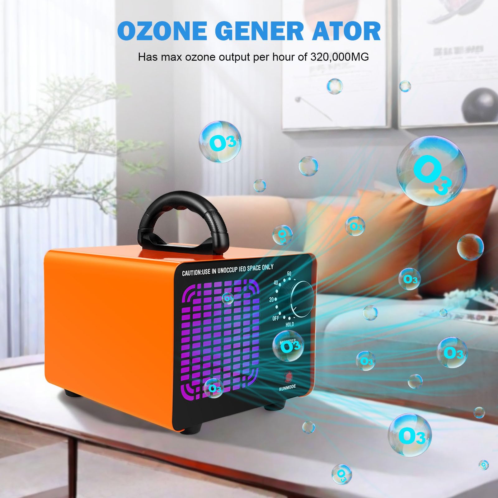Generador de ozono de 80.000 mg/h, máquina de ozono, eliminación de olores, ozonizador, ionizador de aire, desodorante para el hogar, coche, humo, olor de mascotas