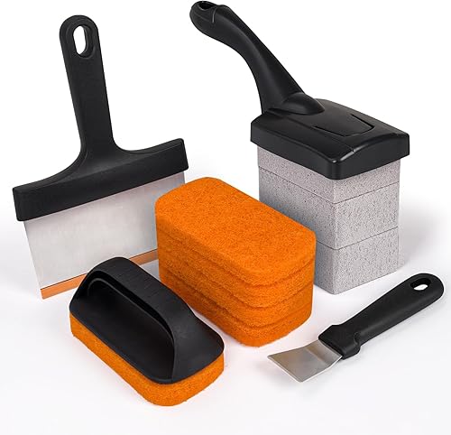 Kit de limpieza de parrilla SHINESTAR para Blackstone, kit de limpieza de parrilla de parte superior plana de 12 piezas, equipado con almohadillas