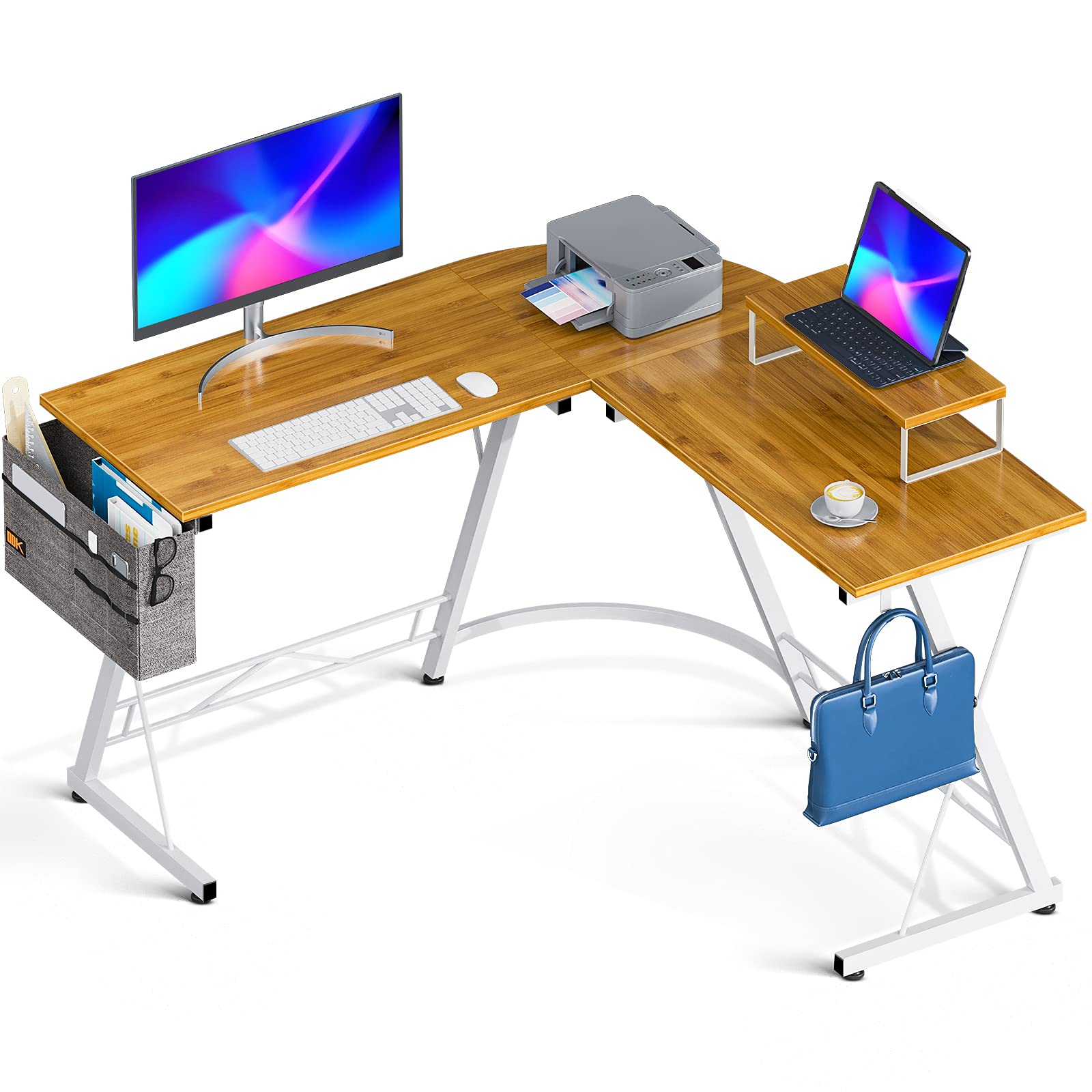 Buy L Shaped Desk Gaming Desk Home Office Desk Computer Desk with Round