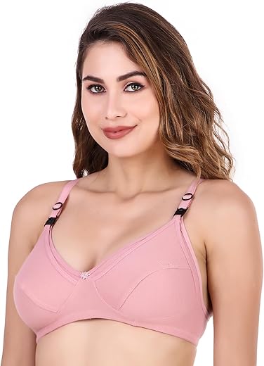 HAVENHUES Women Maternity Feeding Bra | Non-Padded Non-Wired Nursing Bra for Breastfeeding | Cotton Blend Mother Care Bra 