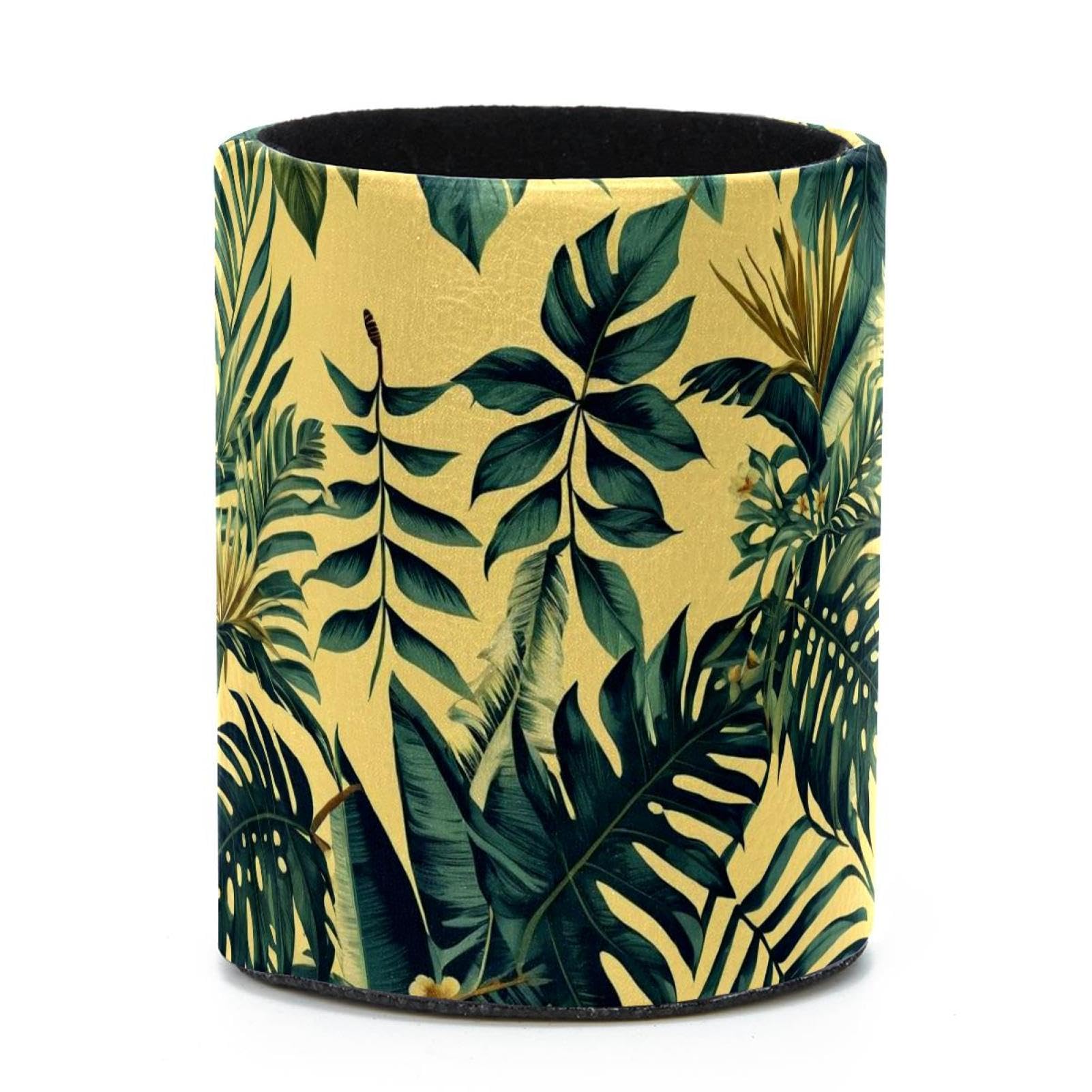 VAPOKF Round Pencil Holders for Desk, Tropical Palm Pen Holders Pen Pot Makeup Brushes Storage Desktop Stationery Supplies Organiser for Home Office
