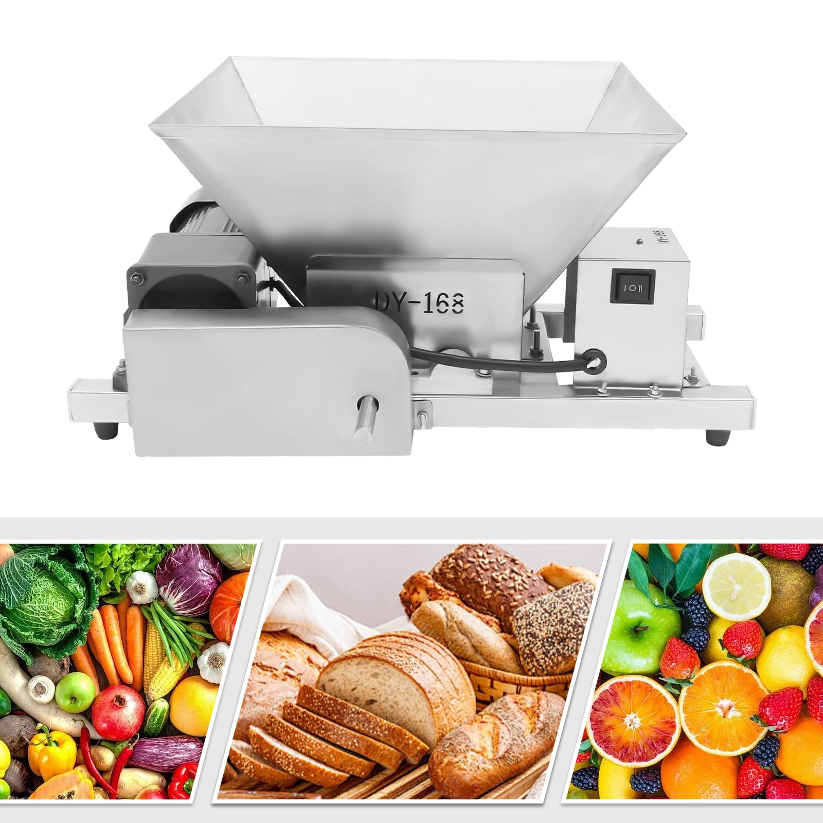 Electric Fruit Grinding Machine, 60W 110V Fruit and Bread Crushing Machine Brown Sugar Breaking Machine Commercial Grinding Machine for Fruits, Bread, and Brown Sugar, Capacity: 4L/1.06gal
