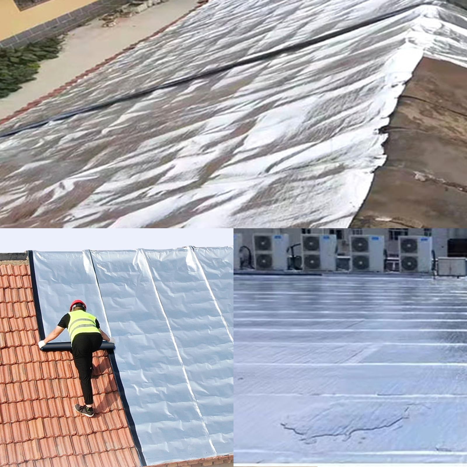 Cinta autoadhesiva de reparación de techo, fieltro impermeable de asfalto, resistente a los rayos UV, resistente a la intemperie, restauración rápida para juntas y desgarros de techo