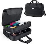 CURMIO MTG Card Bag Compatible with Magic The Gathering Cards, Black | MTG Case for Cards Against Humanity or Other Card Games, 5 Removable Dividers, Back Luggage Strap, Large Capacity