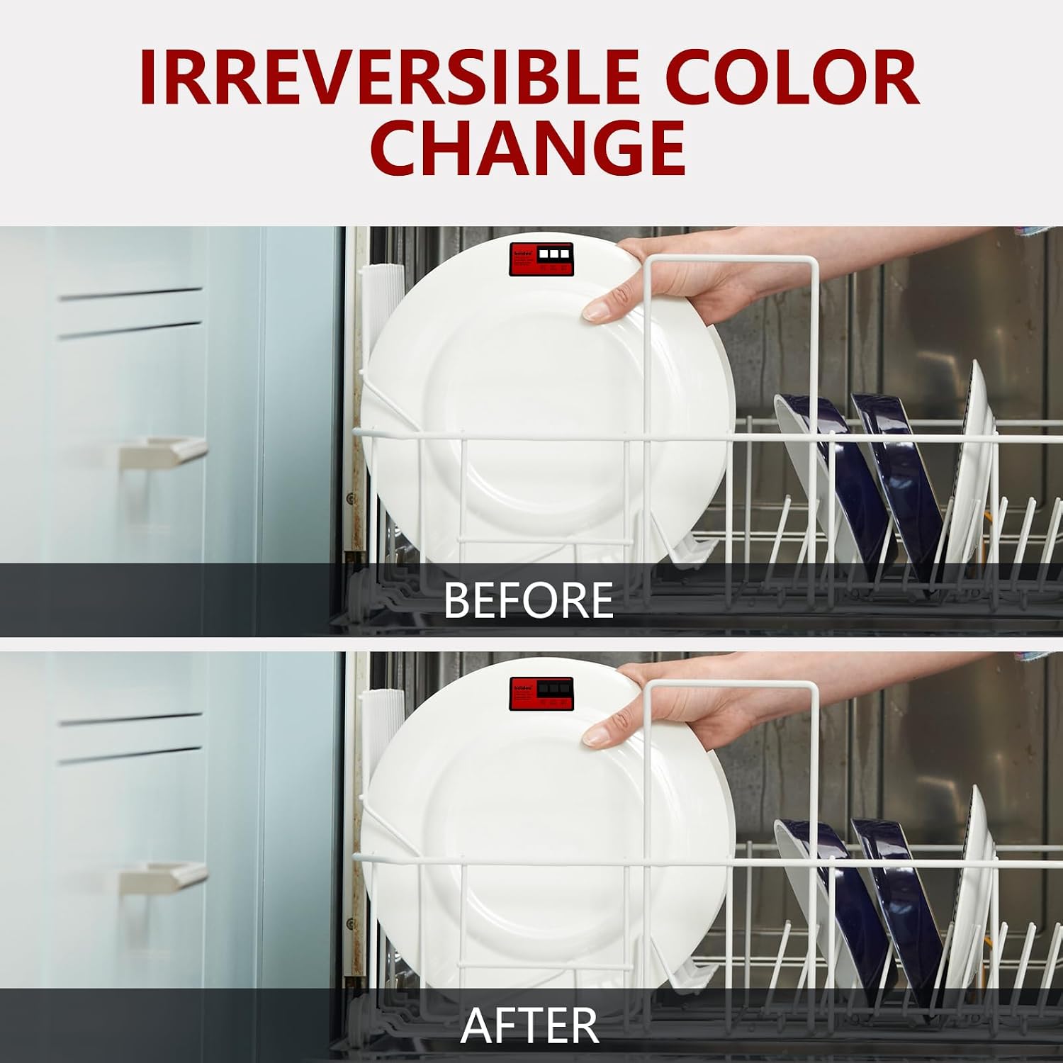 Dishwasher Temperature Labels, Briidea Temperature Label for Dishwashers, 3-Temp 160°F/71℃, 170°F/76.5℃, 180°F/82℃, Pack of 24 Labels, Easy to Use