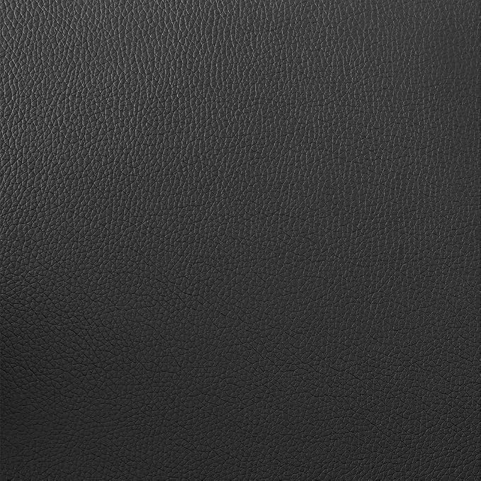 Butaco moderno negro ajustable con asiento de cuero sintético miniatura 6