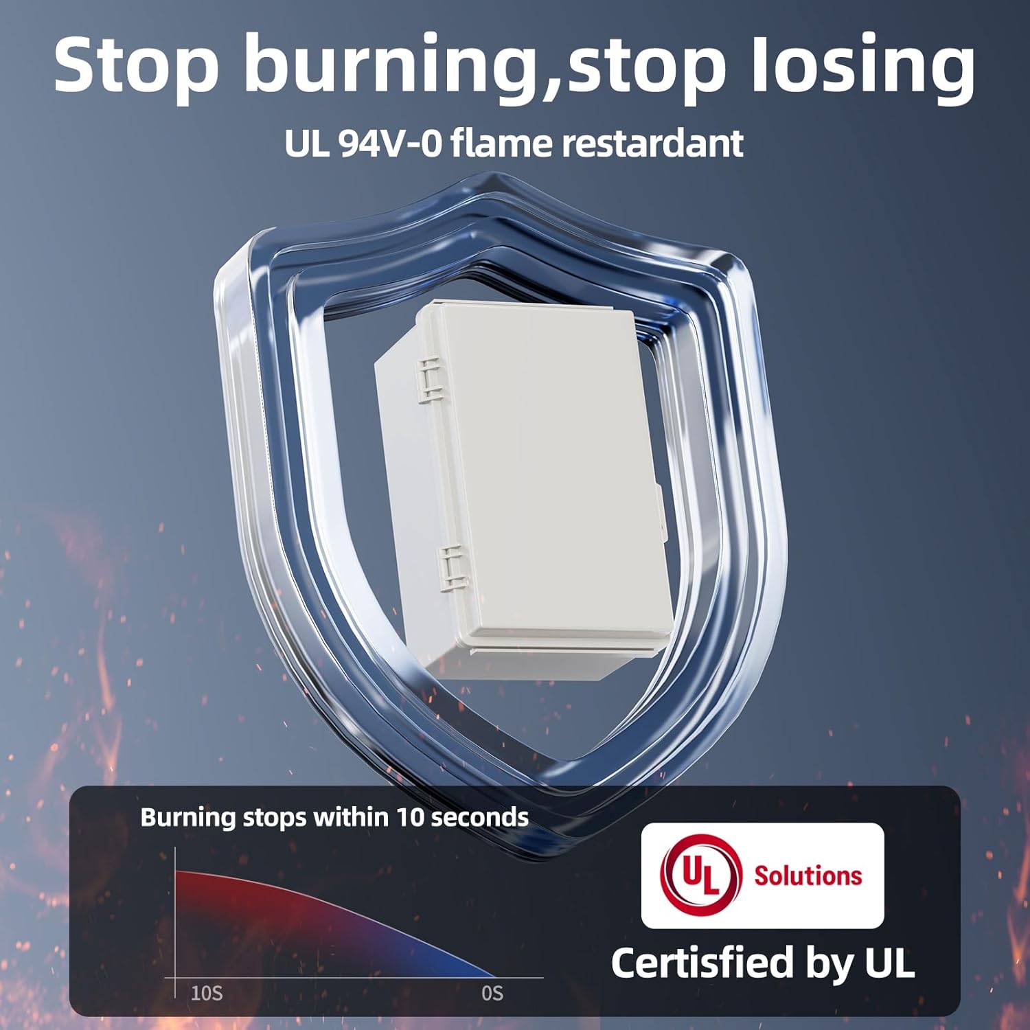 UL Certified Junction Box, NEMA 6 Weatherproof 94V-0 Flame Retardant, Plastic Electrical Enclosure for Industrial Projects, Includes Mounting Plate (Grey Cover, 11"×7.5"×5.5")