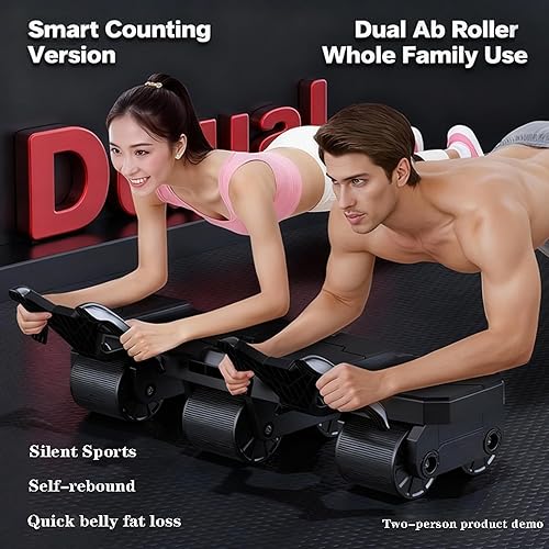 Miniatura 3 de Rodillo de seis ruedas Ab 2025 con soporte de codo  Rodillo de rueda abdominal de rebote automático, la versión mejorada para doble uso de seis