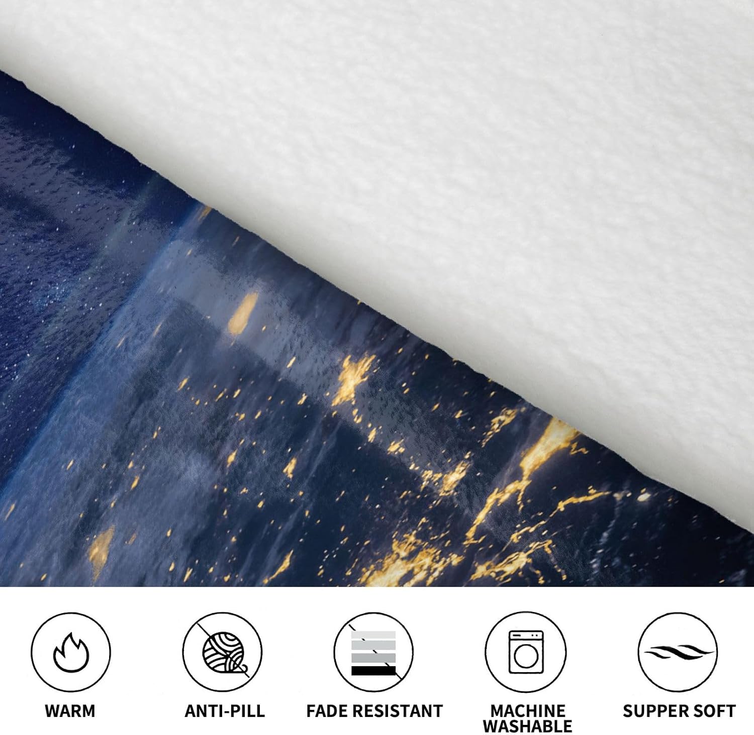 View Of Earth Print Oversized Blanket Hoodie, Wearable Blanket Hooded,Hooded Pullover With Pocket