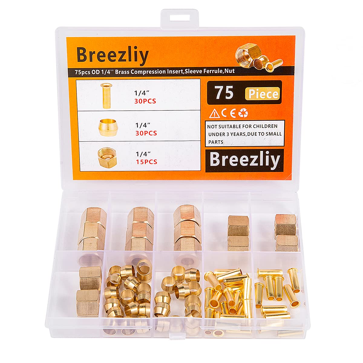 Compression Isert Inj Snapklik.com : Breezliy 1/4 Inch OD Brass Compression Insert