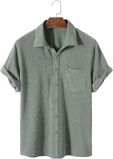 mens short sleeve corduroy shirt