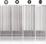 30 Pcs Long Screwdriver Bits for Drill Set, Mixiflor 1/4 Inch Hex Shank S2 Steel Magnetic 4 Inch Long Drill Bits with Storage Box(Slotted+Cross+Square +Torx)