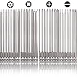 30 Pcs Long Screwdriver Bits for Drill Set, Mixiflor 1/4 Inch Hex Shank S2 Steel Magnetic 4 Inch Long Drill Bits with Storage Box(Slotted+Cross+Square +Torx)