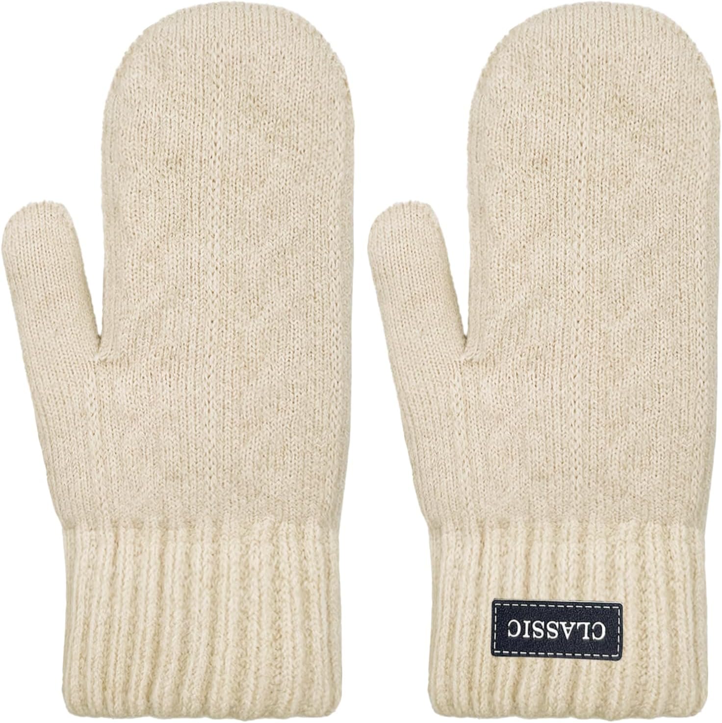 Beurlike Winter Mittens Gloves for Women Warm Fleece Lining Knit Thick Gloves for Cold Weather - Image 2