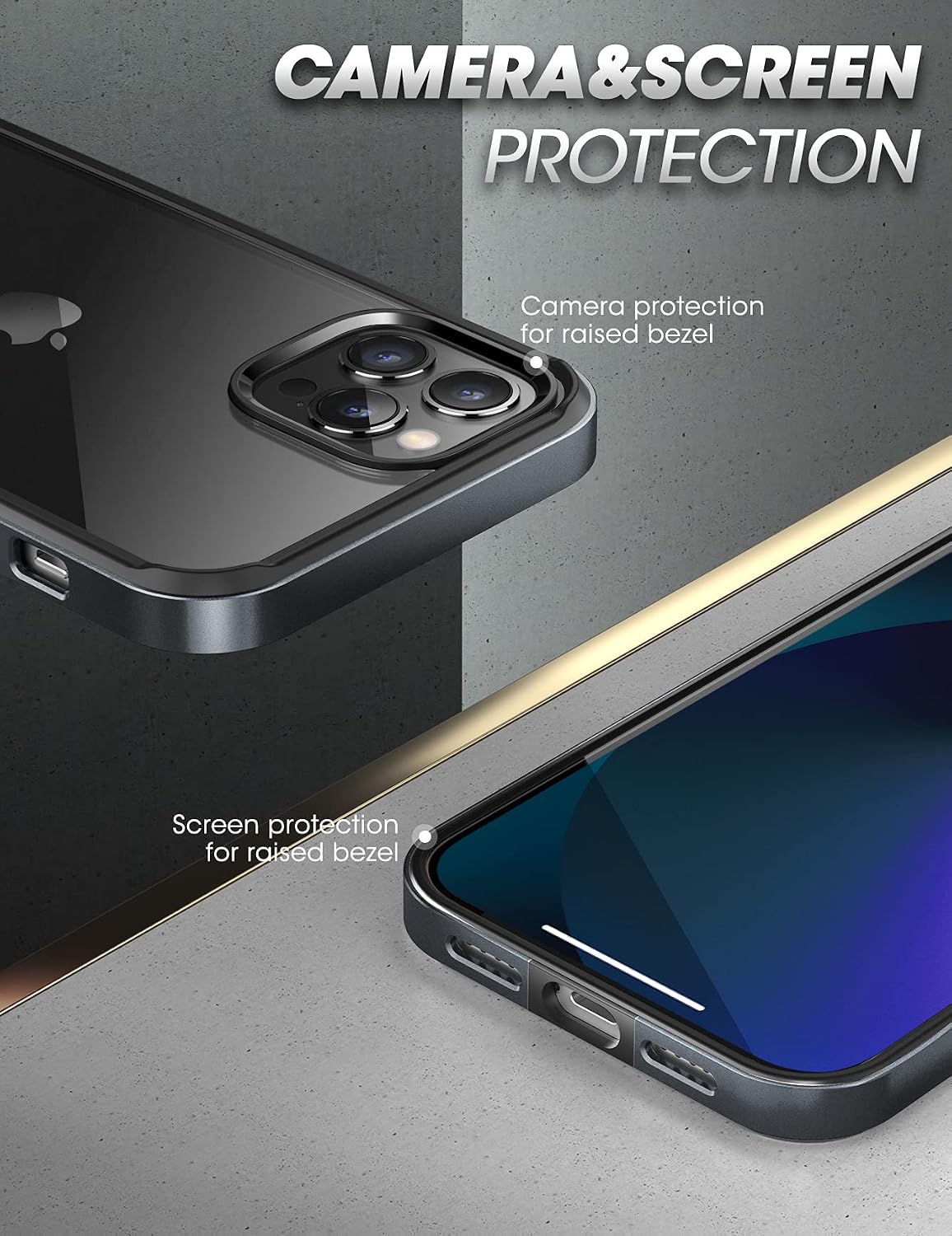 SUPCASE Unicorn Beetle Edge Series Case for iPhone 13 Pro (2021 Release) 6.1 Inch, Slim Frame Clear Case with TPU Inner Bumper & Transparent Back (Black)