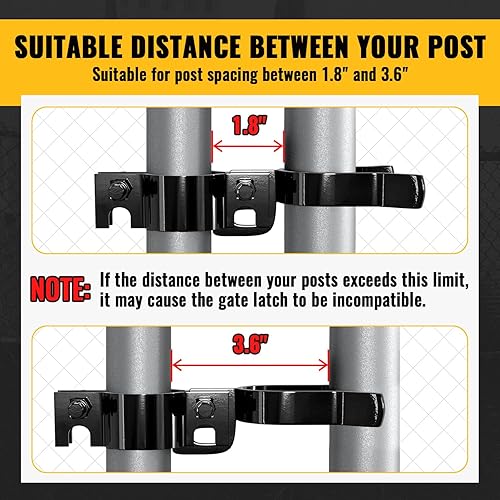 Miniatura 6 de Pestillo de puerta de valla de enlace de cadena de 1-38 pulgadas x 1-58 pulgadas, pestillo de horquilla de puerta de valla VIVIDA con agujero para
