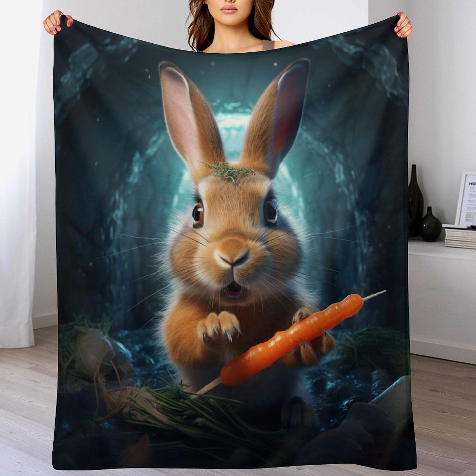 Couverture chaude lapin flannel polaire plaid canapé doux 140x180