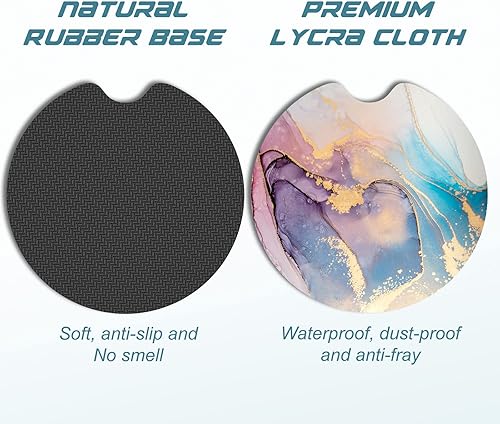 Miniatura 5 de Aiawoxc Portavasos para automóvil, paquete de 2 posavasos universales antideslizantes para automóvil, posavasos de goma con muesca para dedos,