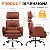 IWMH Big and Tall Office Chair 500lbs Heavy Duty Desk Chair Ergonomic Wide Seat Computer Chairs Executive PU Leather Reclining Managerial Chairs with Adjustable Headrest Footrest Lumbar Support Brown