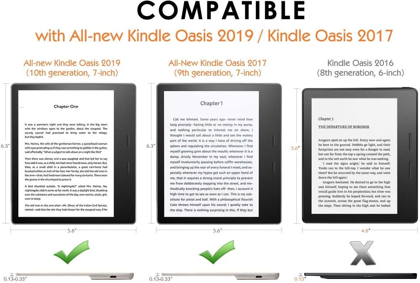 MoKo Case Fits All-New 7“ Kindle Oasis (9th and 10th Generation ONLY, 2017 and 2019 Release) - Denim Indigo