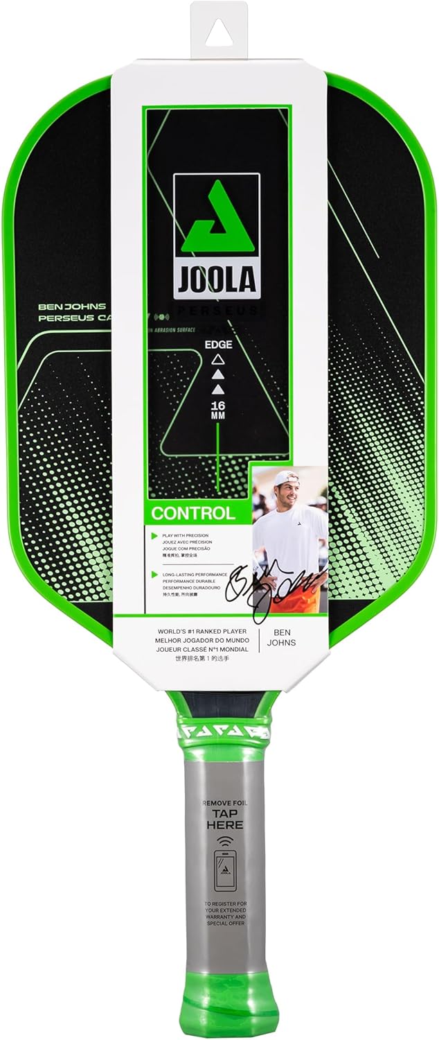 JOOLA Ben Johns CAS Perseus or Hyperion 16mm Carbon Fiber Pickleball Paddle - CAS Surface Tech - Control & Power Paddle - USAP Approved - Aero Curve - Feel-Tec Pure Grip - NFC Chip - Image 9