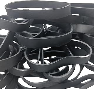 Thick Rubber Bands Heavy Duty - Black Wide Strong Elastic Industrial Tactical Rubber Bands with UV Heat Cold Resistant for Survival Camping (#74)