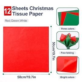 YANGTE 12 Pack 13 Large Christmas Gift Bags with Tissue Paper, Reusable Non-Woven Christmas Bag with Handles for Presents Wrapping, Shopping Xmas Party Supplies
