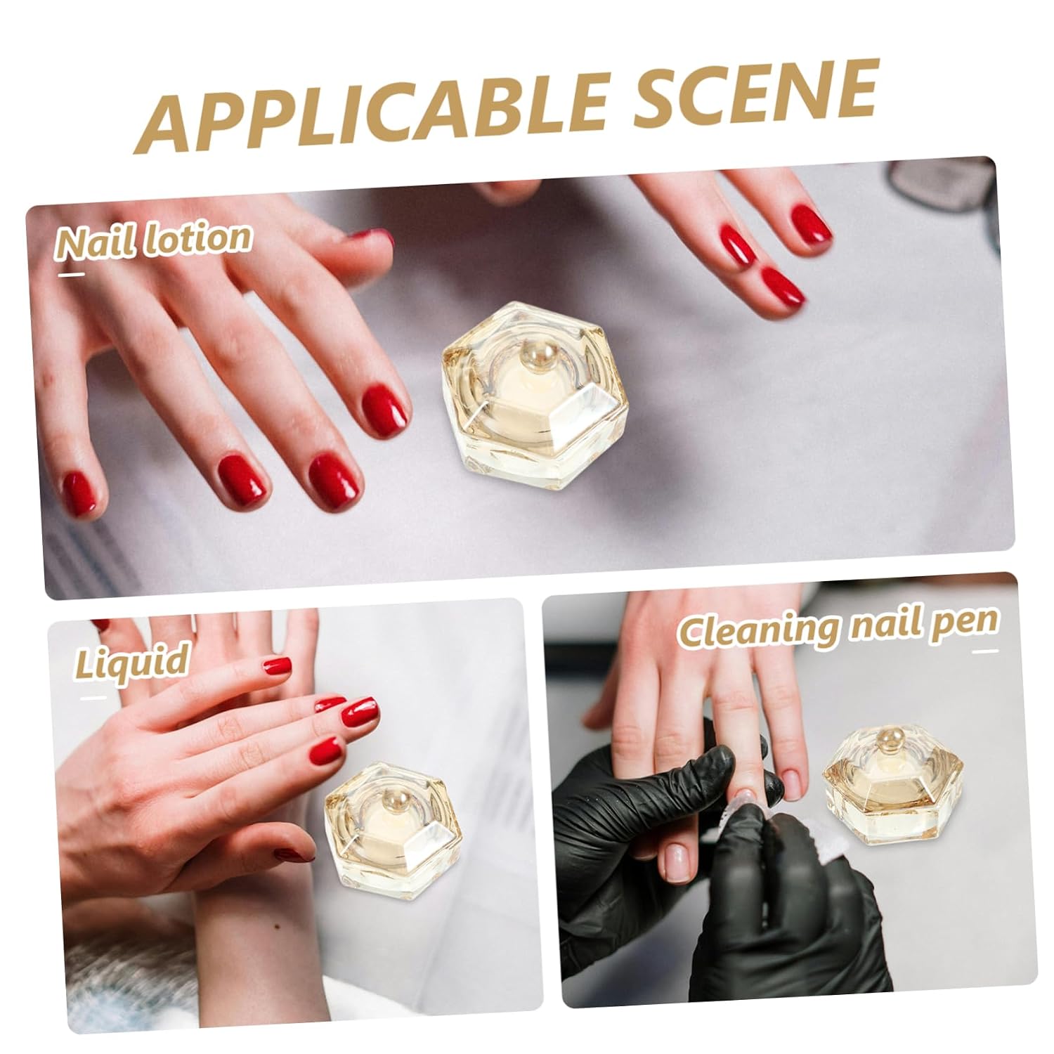 2Pcs Nail Art Dish with Lid Stylish Nail Supplies for Manicure and DIY Nail Art Durable Easy to Clean Nail Dappen Dish for Home Professional