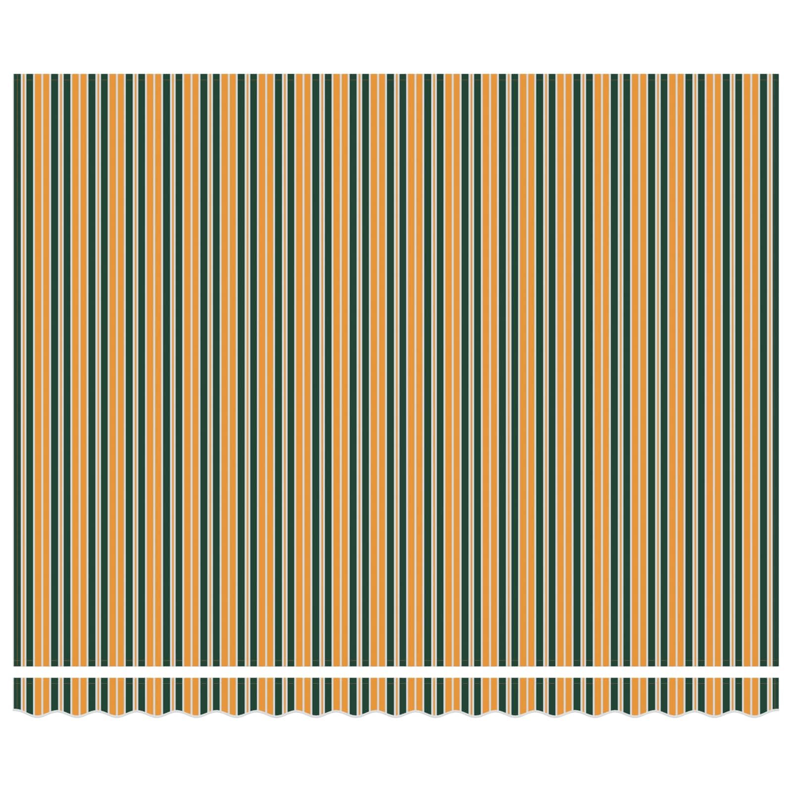 Wysuwana markiza zielona i żółta 400 x 350 cm, do użytku na zewnątrz, z aluminiową ramą, materiał odporny na promieniowanie UV, na taras, okna i drzwi, ochrona i ochrona