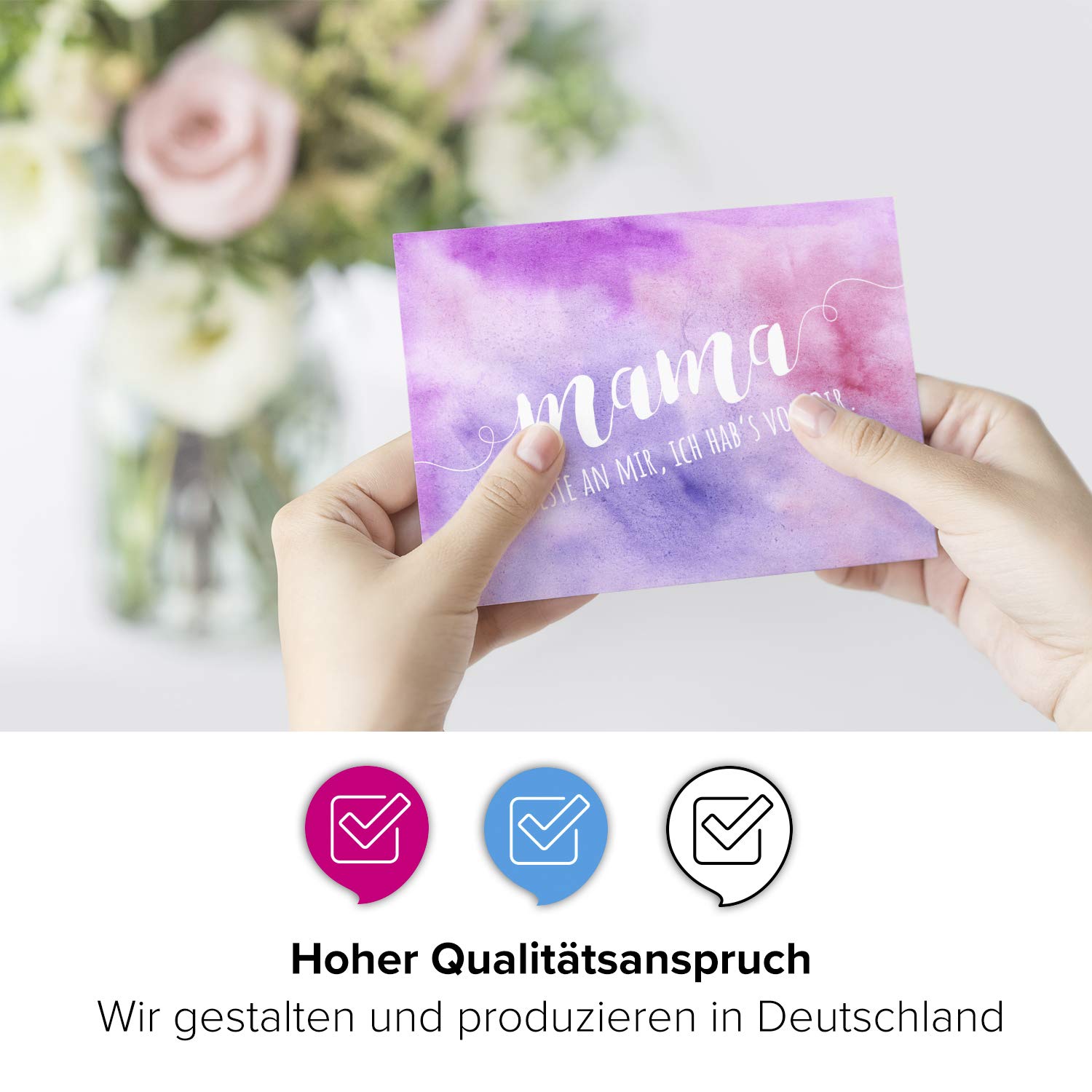 Muttertagskarte »Das Beste An Mir Ich Hab Es Von Dir« – Postkarte Mit Umschlag, Frei Beschreibbar, Made In Germany
