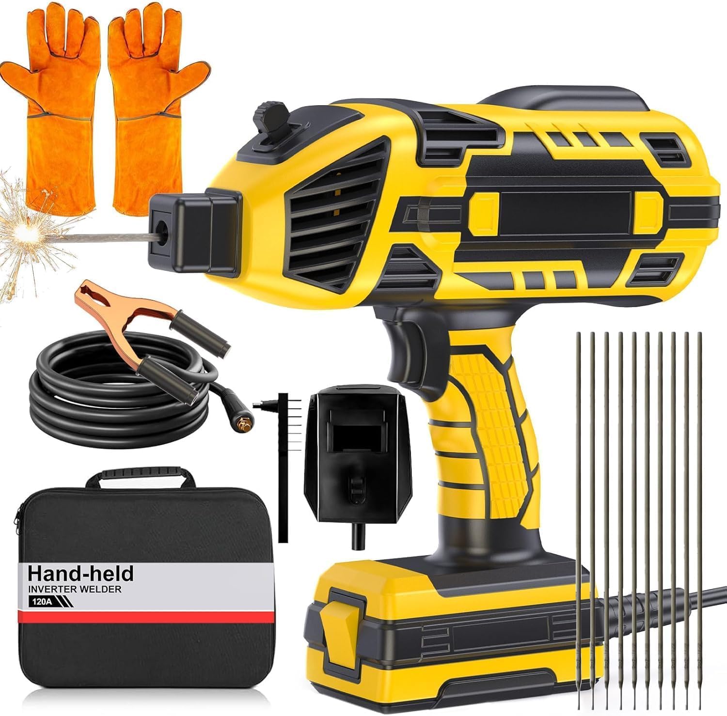 Portable Welding Machine 110V, ARC Handheld Welder with 2025 Upgraded IGBT Inverter, Stick Welder with 5 Variable Current Adjustment 20-120A for 3/32"